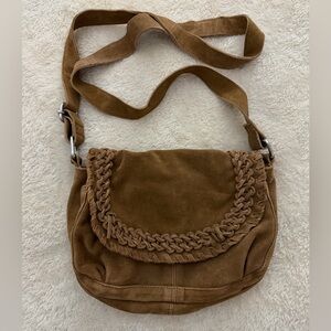 Brown Suede Crossbody Bag